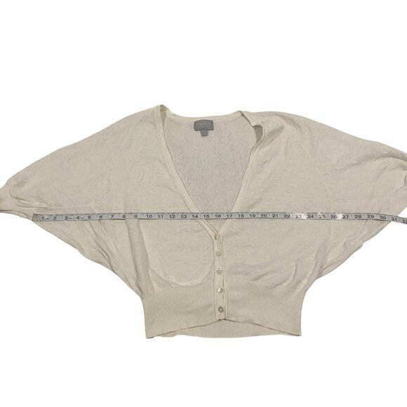 PURE Collection Off White Linen Cotton Blend Dolman Sleeve Cardigan US Size 2 - Picture 6 of 7